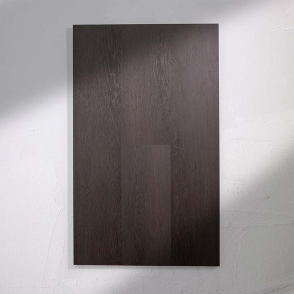 Angled view of Charcoal SPC Hybrid Floorboards 5+1.5mm in Charcoal colour dark shade hybrid flooring sample