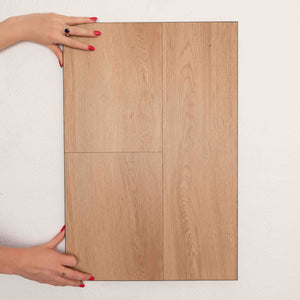 Flat lay of Coastal Spotted Gum Sterling Vinyl Plank 1220x229x3mm in Coastal Spotted colour warm tone vinyl flooring plank sample