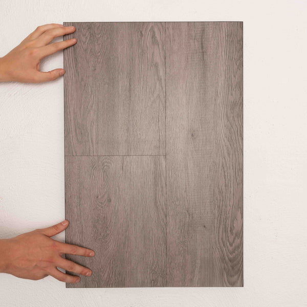 Close-up of Grey Wash Oak Vision Vinyl 5mm in Grey Wash colour neutral tone vinyl flooring plank sample