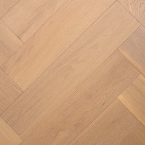 Top-down view of Light Malt Engineered Timber Herringbone 15.3mm in Light Malt colour light tone herringbone flooring sample
