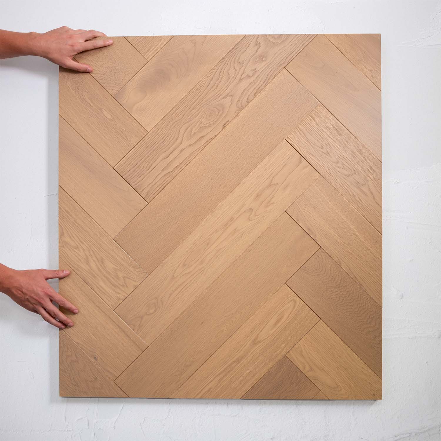 Light Neutral Engineered Timber Herringbone 15.3mm