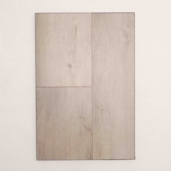 Flat lay of Light Grey Oak Sterling Vinyl Plank 1220x229x3mm in Light Grey colour light tone vinyl flooring plank sample