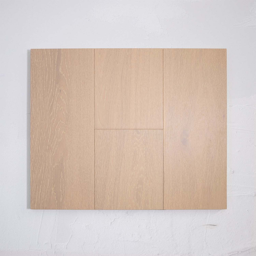 Side view of Natural Limed Engineered Timber Plank 15.3mm in Natural Limed colour warm tone timber flooring sample