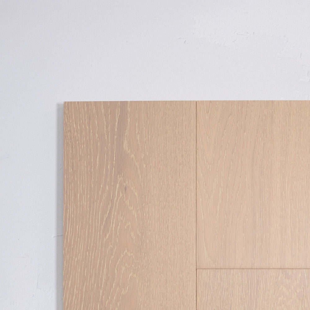 Top-down view of Natural Limed Engineered Timber Plank 15.3mm in Natural Limed colour warm tone timber flooring sample