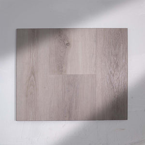 Side view of Snow Grey SPC Hybrid Floorboards 7.5+2mm in Snow Grey colour light tone hybrid flooring sample