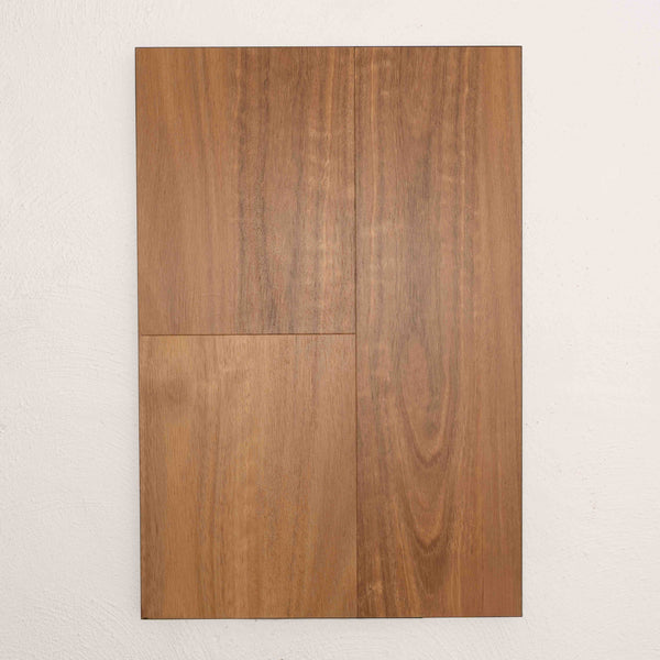 Angled view of Spotted Gum Vision Vinyl 5mm in Spotted Gum colour warm tone vinyl flooring plank sample