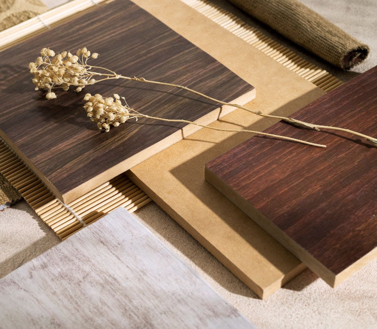 Flat Lay of Engineered Timber Products