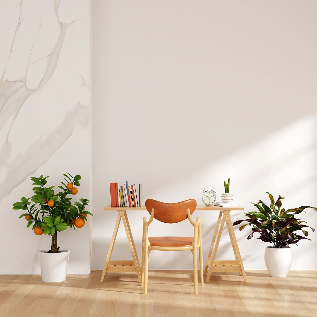 Wooden flooring in a light room