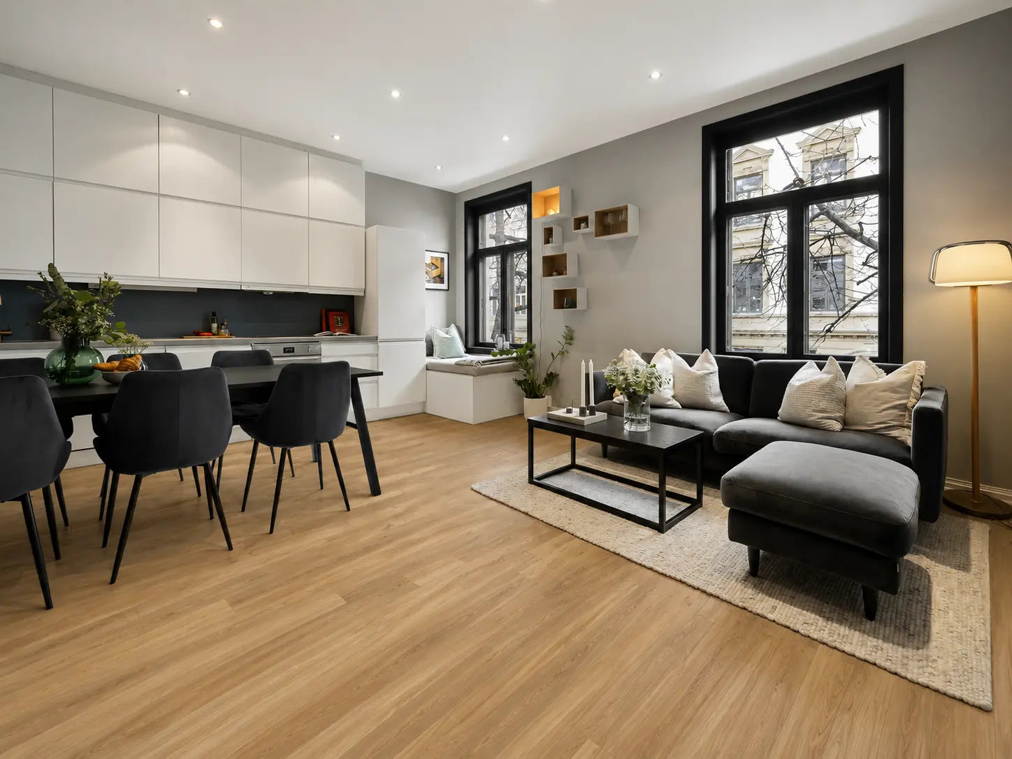 Pale Blackbutt luxury vinyl plank flooring room scene