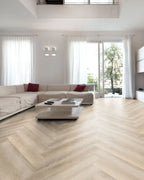Hamptons Haze herringbone luxury vinyl plank flooring room scene