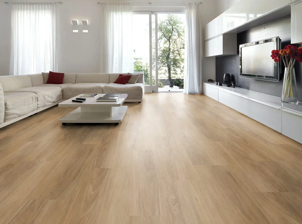 Coastal Blackbutt luxury vinyl plank flooring room scene