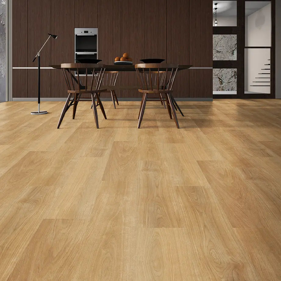 Natural Oak luxury vinyl plank flooring room scene