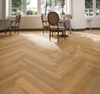 Sierra Oak herringbone luxury vinyl plank flooring room scene