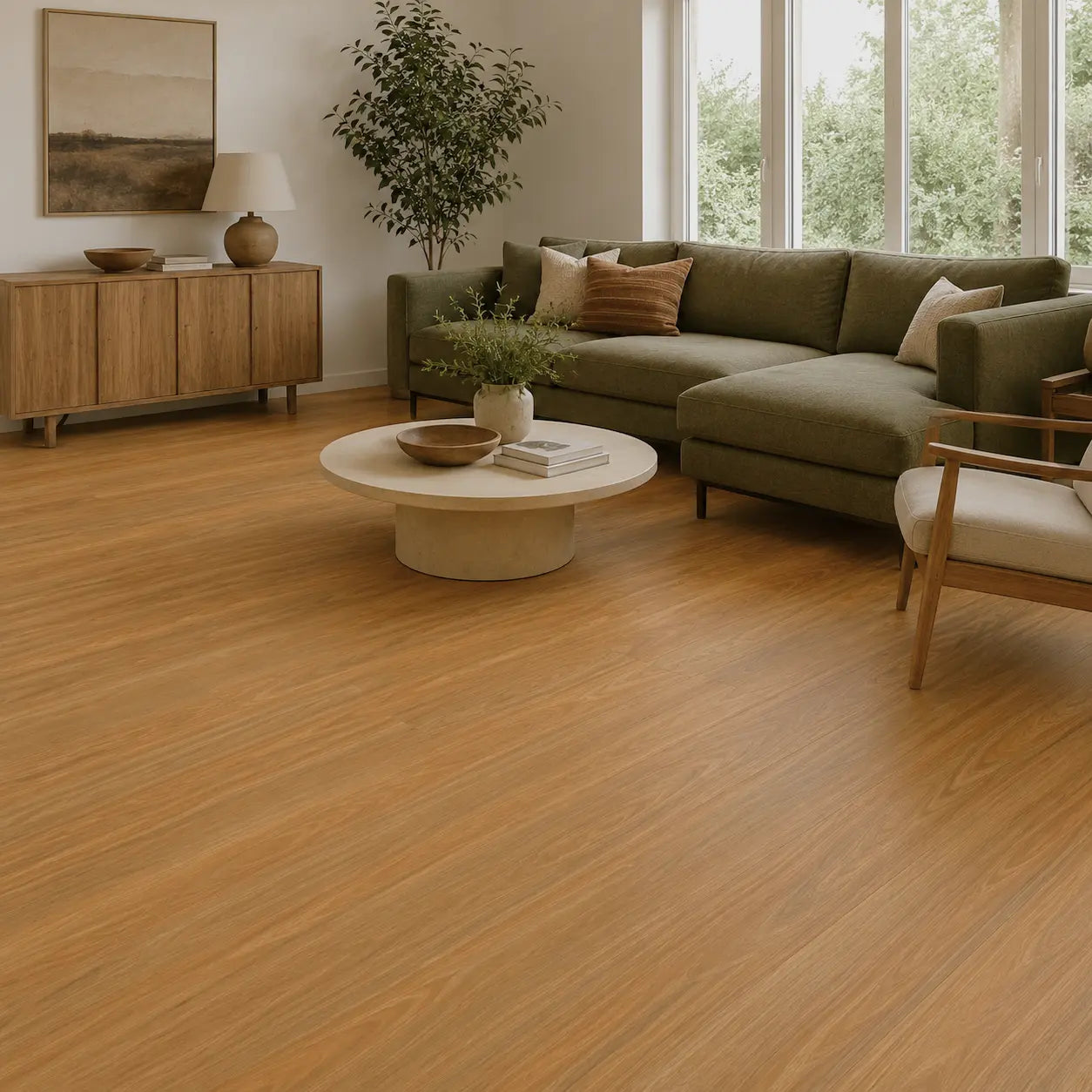 Spotted Gum luxury vinyl plank flooring room scene