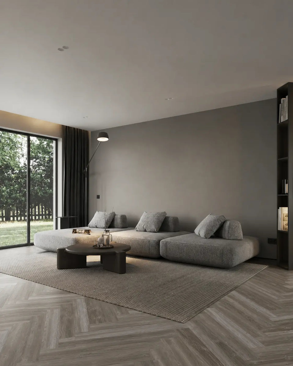 Grey River Pine Herringbone Luxury Vinyl Plank 4.5mm