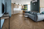 Rustic Path herringbone luxury vinyl plank flooring room scene