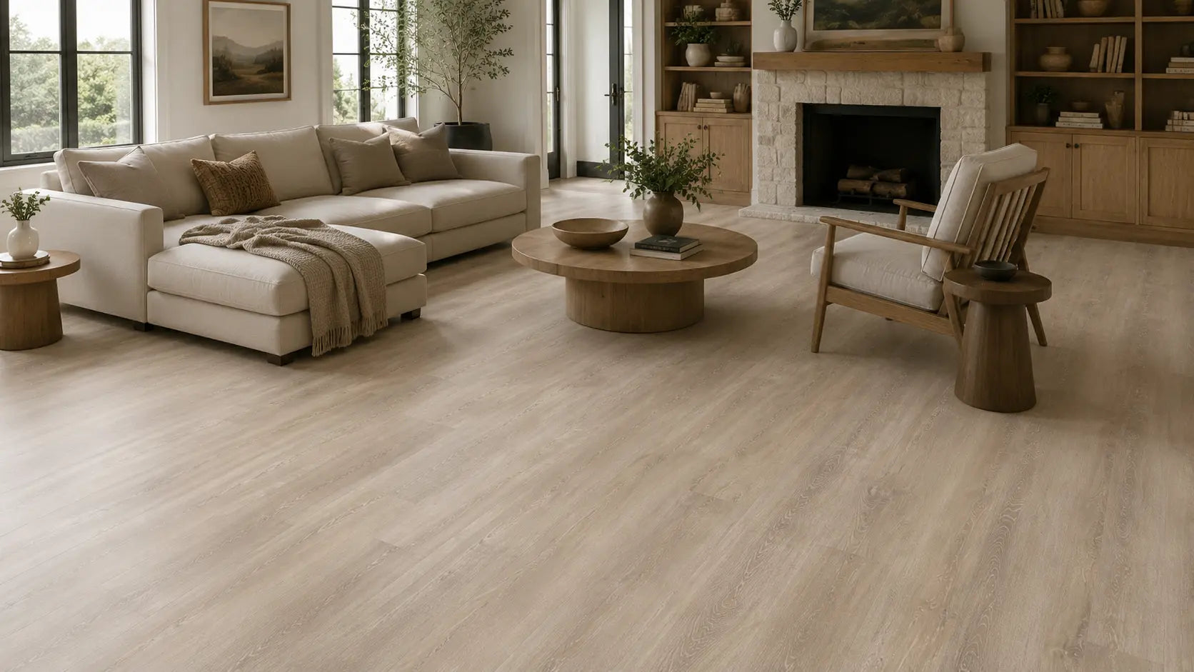 Misty Morning luxury vinyl plank flooring room scene