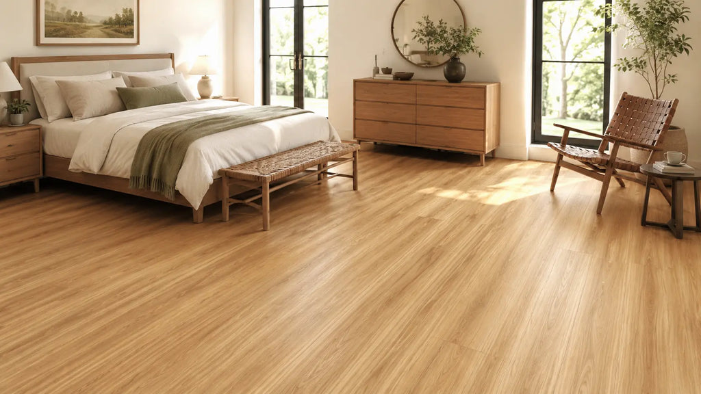 Blackbutt luxury vinyl plank flooring room scene