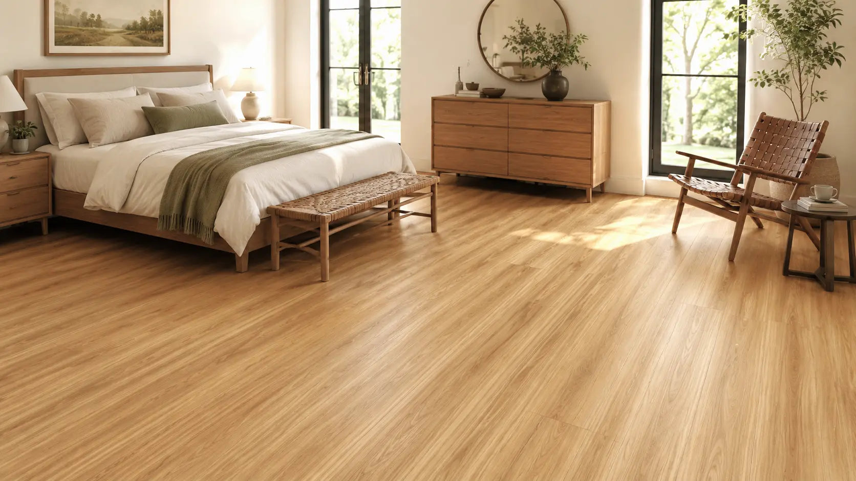Blackbutt luxury vinyl plank flooring room scene