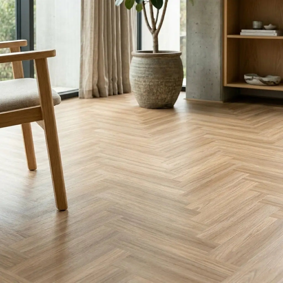 Honeycomb Ash Herringbone Luxury Vinyl Plank 4.5mm