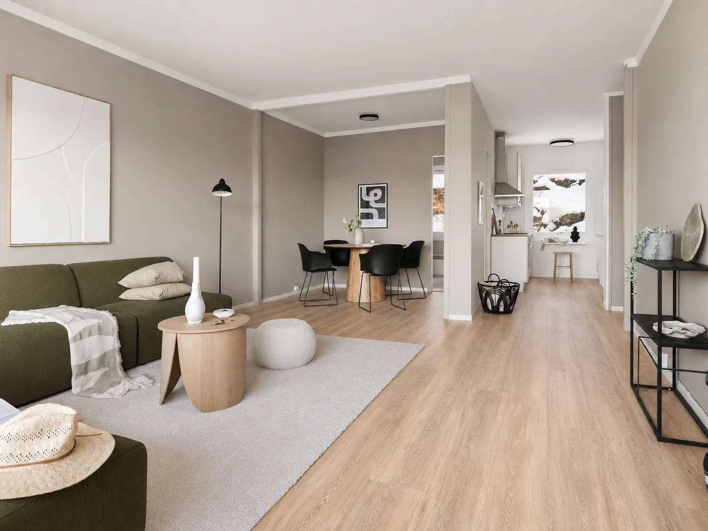 Weathered Oak luxury vinyl plank flooring room scene