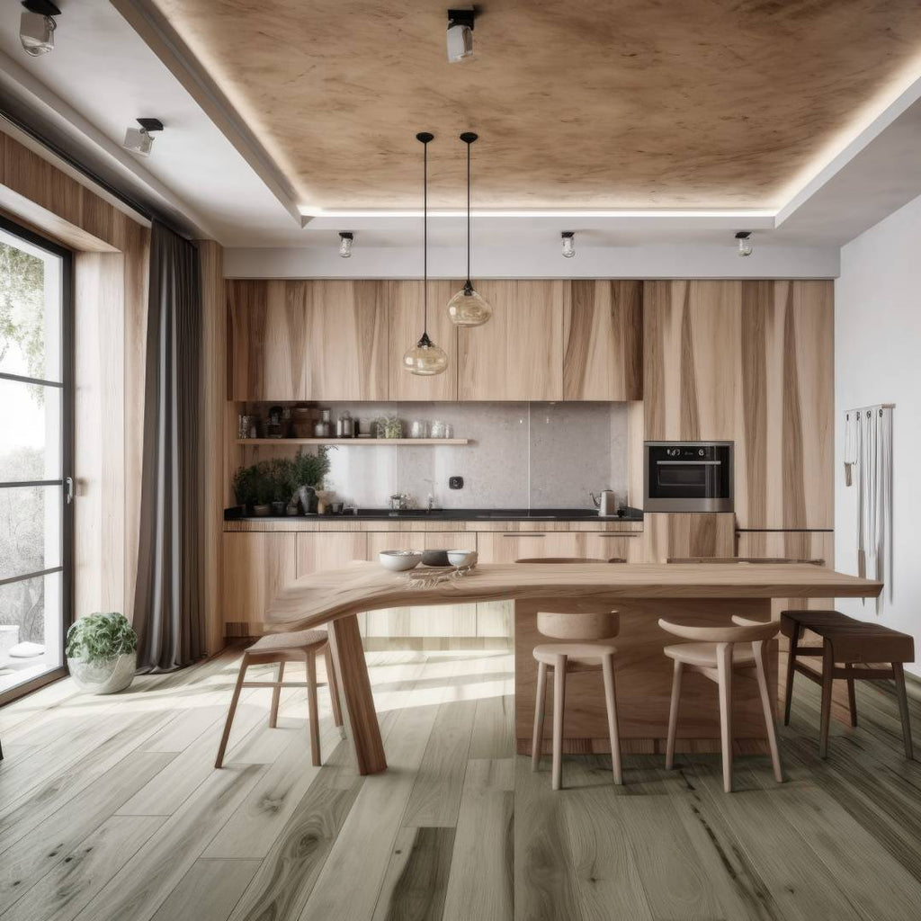 Flat lay of Ash Grey Urban Laminate Floors 12mm in Ash Grey colour neutral tone flooring sample