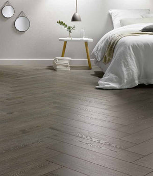 Apolo Grey Engineered Hybrid Floorboards iDesign Herringbone 15.3mm