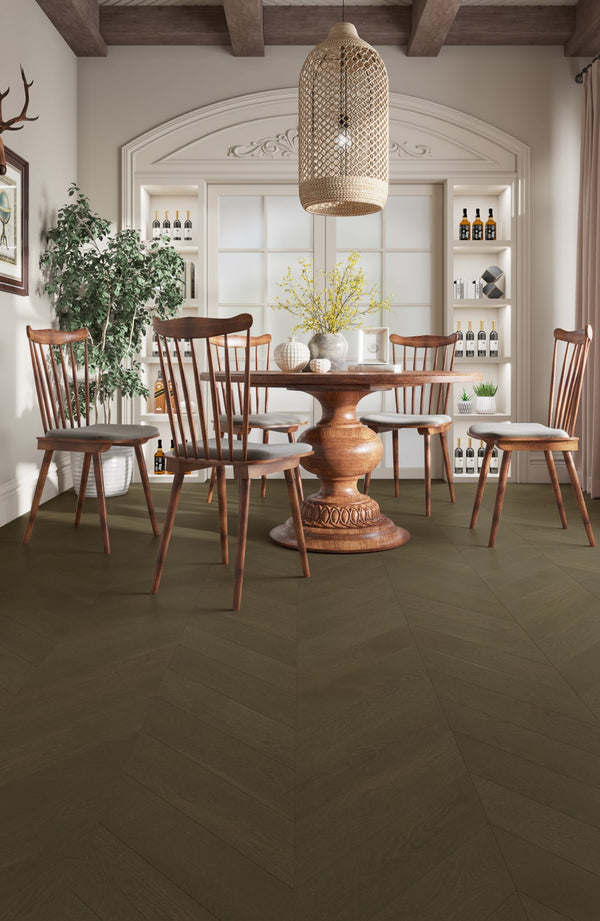 Apolo Grey Engineered Hybrid Floorboards iDesign Chevron 15.3mm