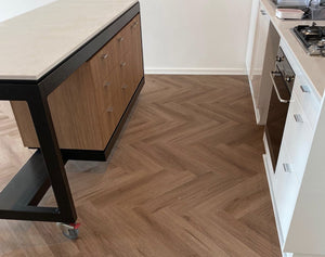 Natural Limed Engineered Hybrid Floorboards iDesign Herringbone 15.3mm