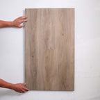 Flat lay of Beige Sand SPC Hybrid Floorboards 5+1.5mm in Beige Sand colour warm tone hybrid flooring sample