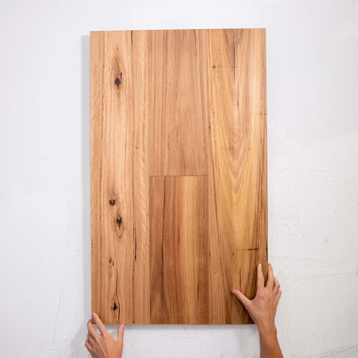 Top-down view of Blackbutt Rustic Australian Hardwood 14.3mm in Blackbutt Rustic colour dark shade timber flooring sample