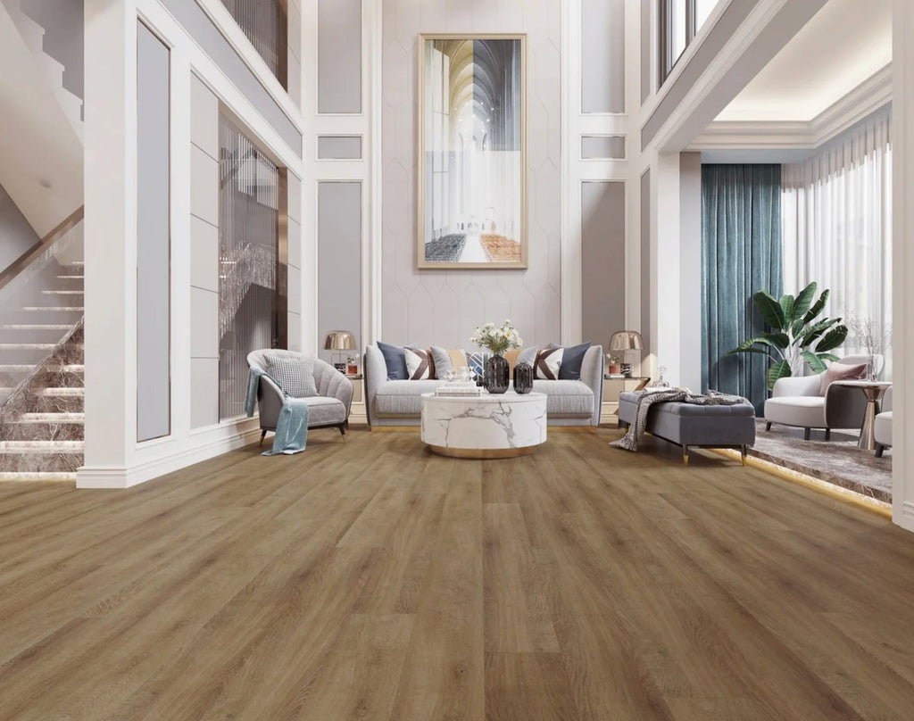 Detailed view of Blackbutt Urban Laminate Floors 12mm in Blackbutt Urban colour dark shade flooring sample