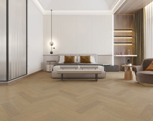 Casper White Engineered Hybrid Floorboards iDesign Chevron 15.3mm