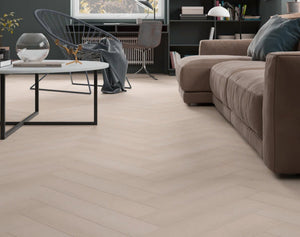 Casper White Engineered Hybrid Floorboards iDesign Herringbone 15.3mm