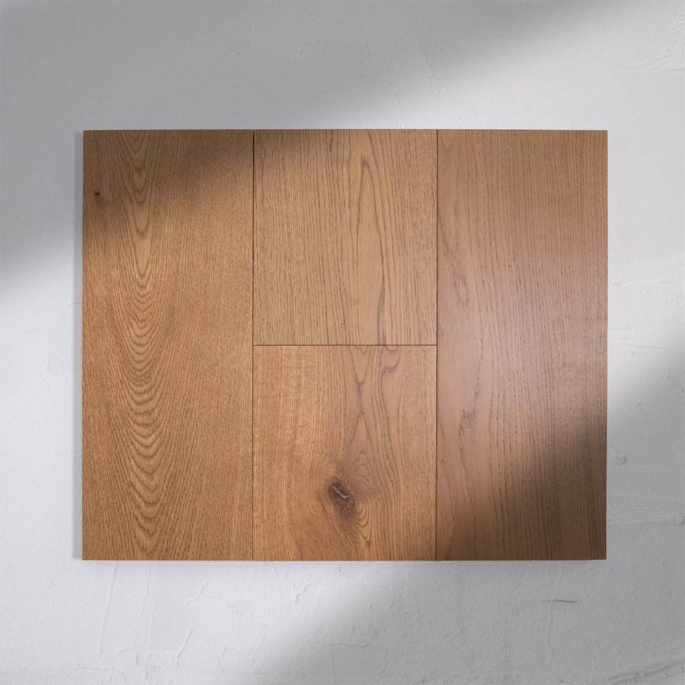 Close-up of Coral Sand Engineered Timber Plank 15.3mm in Coral Sand colour warm tone timber flooring sample