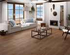 Front view of Country Oak Urban Laminate Floors 12mm in Country Oak colour warm tone flooring sample