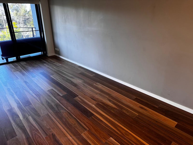 Detailed view of Spotted Gum Australian Hardwood 14.3mm in Spotted Gum colour warm tone timber flooring sample