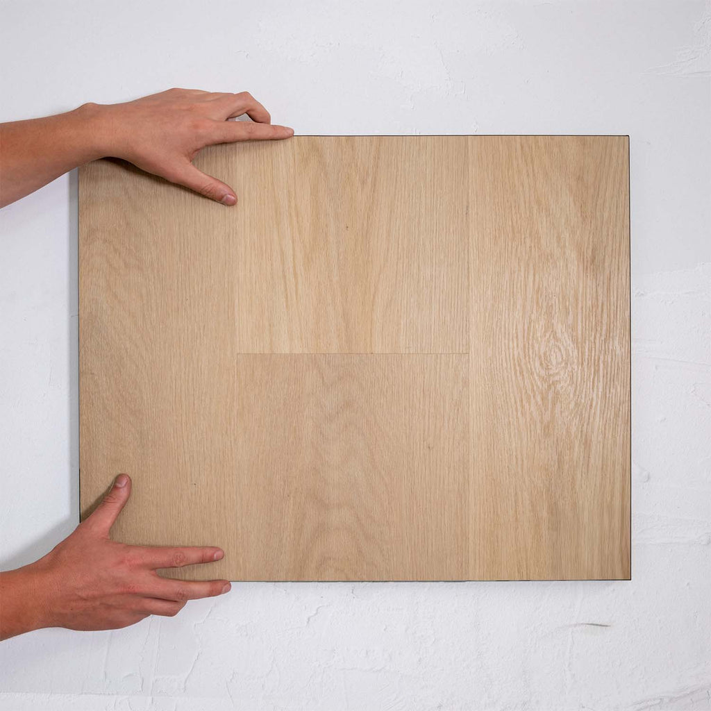 Front view of French Oak SPC Hybrid Floorboards 7.5+2mm in French Oak colour warm tone hybrid flooring sample