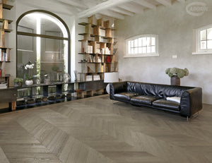 Apolo Grey Engineered Hybrid Floorboards iDesign Chevron 15.3mm