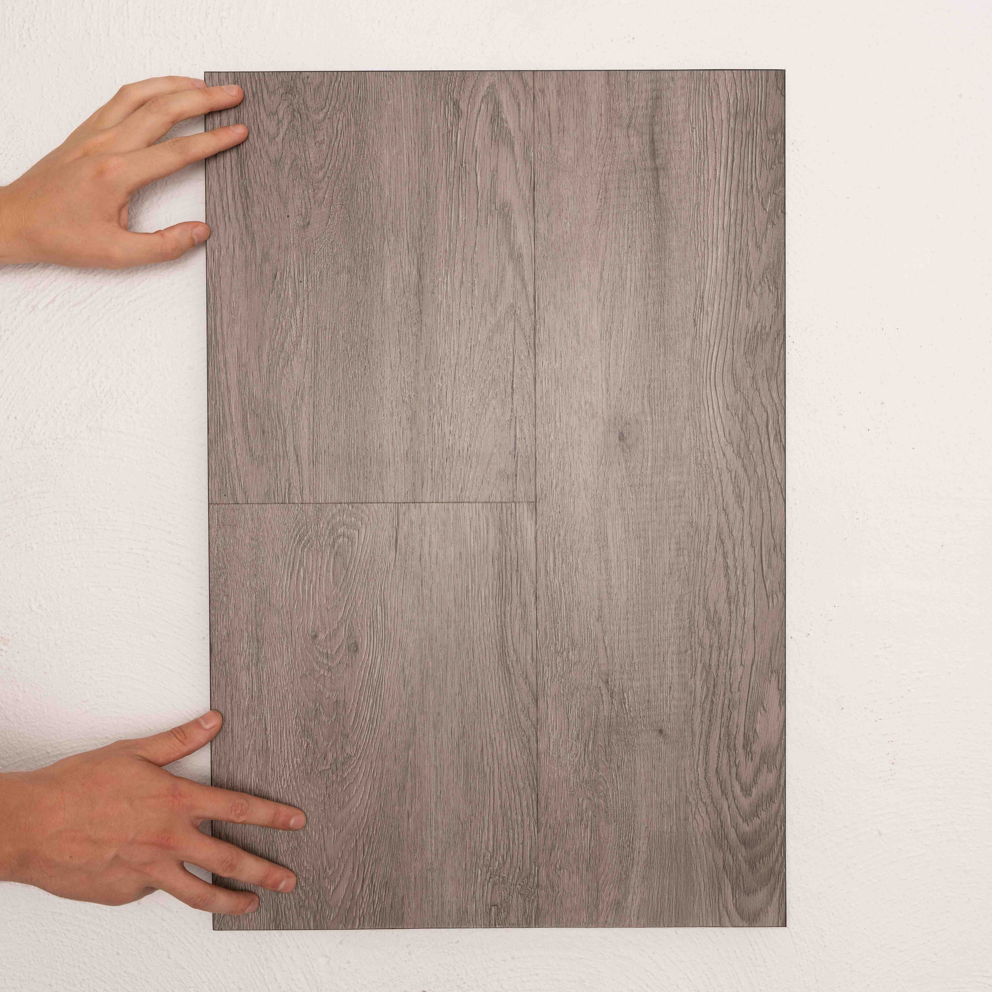 Close-up of Grey Wash Oak Vision Vinyl 5mm in Grey Wash colour neutral tone vinyl flooring plank sample