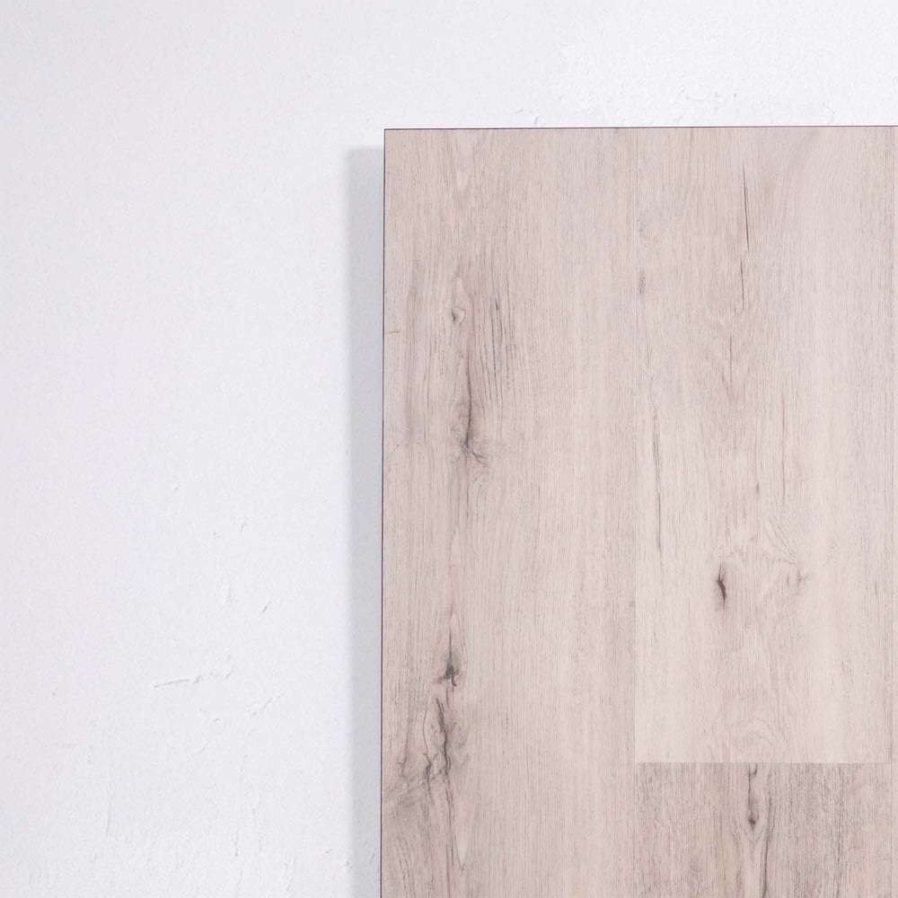 Close-up of Harbour Grey SPC Hybrid Floorboards 5+1.5mm in Harbour Grey colour neutral tone hybrid flooring sample