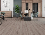 Side view of Harbour Grey SPC Hybrid Floorboards 5+1.5mm in Harbour Grey colour neutral tone hybrid flooring sample