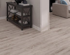 Top-down view of Harbour Grey SPC Hybrid Floorboards 5+1.5mm in Harbour Grey colour neutral tone hybrid flooring sample