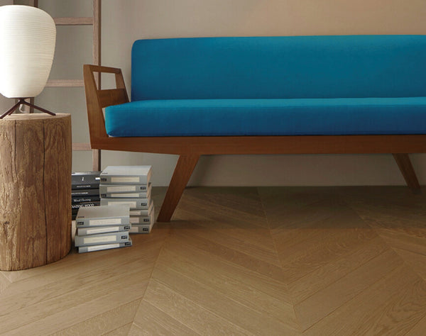 Light Neutral Engineered Hybrid Floorboards iDesign Chevron 15.3mm