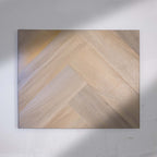 Front view of Lime Ash SPC Hybrid Floorboards Herringbone 7.5+2mm in Lime Ash colour neutral tone herringbone flooring sample