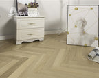 Detailed view of Lime Ash SPC Hybrid Floorboards Herringbone 7.5+2mm in Lime Ash colour neutral tone herringbone flooring sample