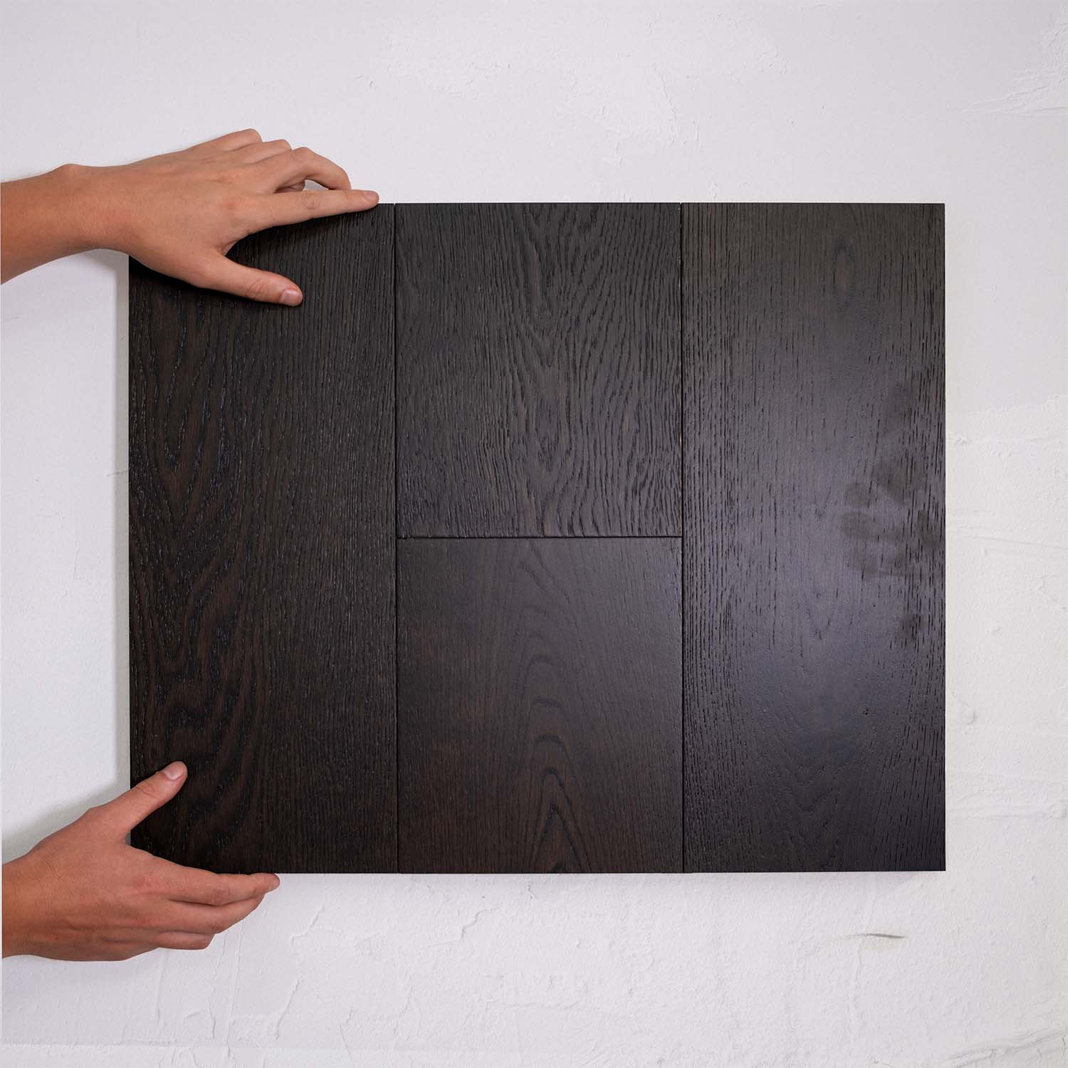 Full view of Midnight Grey Engineered Timber Plank 15.3mm in Midnight Grey colour dark shade timber flooring sample