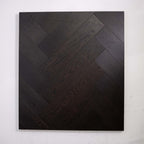 Side view of Midnight Grey Engineered Timber Herringbone 15.3mm in Midnight Grey colour dark shade herringbone flooring sample