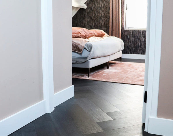 Midnight Grey Engineered Hybrid Floorboards iDesign Herringbone 15.3mm