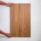 Front view of NSW Spotted Gum SPC Hybrid Floorboards 5+1.5mm in NSW Spotted colour warm tone hybrid flooring sample